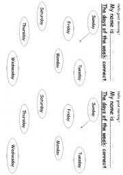 English Worksheet: Days of the week