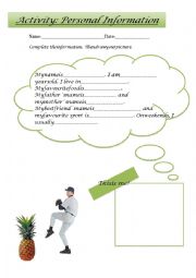 English Worksheet: Personal Information