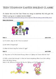 English Worksheet: Easter special with Teen Titans Go