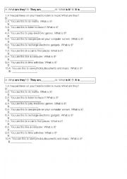 English Worksheet: Gadgets