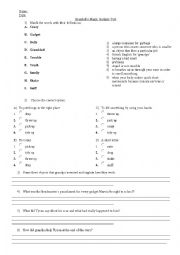 English Worksheet: Grandad`s magic gadgets test