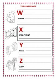 English Worksheet: Learning the Consonants