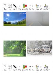 English Worksheet: Weather matching pictures to symbols