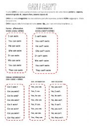 English Worksheet: Can Cant
