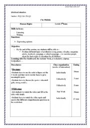 English Worksheet: Human Rights: Im Malala