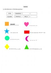English Worksheet: Shapes