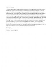 English Worksheet: letter of thanking