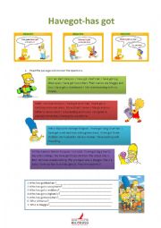 English Worksheet: have got has got