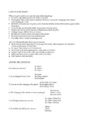 English Worksheet: a trip to London part 2