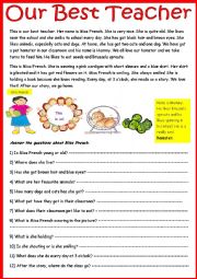 English Worksheet: Reading Comprehension: Our Best Teacher