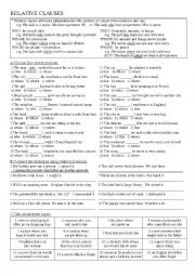 English Worksheet: Relative Clauses