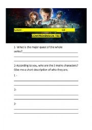 English Worksheet: STRANGER THINGS - FINAL COMPREHENSION