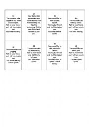 English Worksheet: Lets take up a sport together