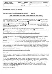 English Worksheet: 7th grade Mid-second semester test 2