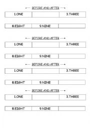 English Worksheet: Before and After-Maths