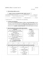 English Worksheet: remedial work 9th form