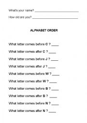 Alphabet order