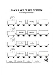 English Worksheet: Which day comes next ?