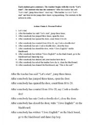 English Worksheet: Present Perfect Action Chain