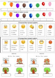 English Worksheet: MONTHS, COLOURS AND FEELINGS 