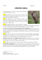 English Worksheet: Reading Comprehension animal