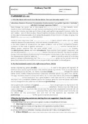 English Worksheet: mid-term test2 3rd formers