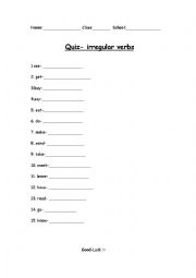 irregular verbs quiz