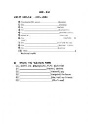 English Worksheet: like+ing