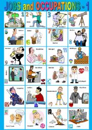 English Worksheet: Jobs and Occupations from A to C - 1. Pictionary. + KEY