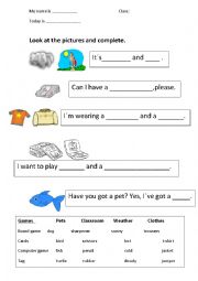 English Worksheet: Reading and writing test