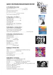 English Worksheet: Find the lyrics (future tense)