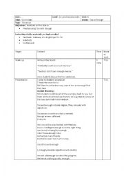 English Worksheet: lesson plan of too and enough 