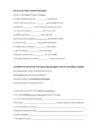 English Worksheet: relative clauses