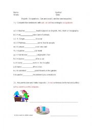 English Worksheet: Can and could ( abilities and requests)