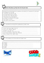 English Worksheet: Simple Past Tense