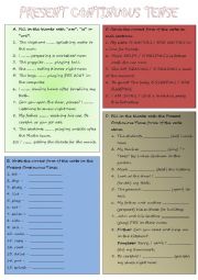 English Worksheet: PRESENT CONTINUOUS TENSE