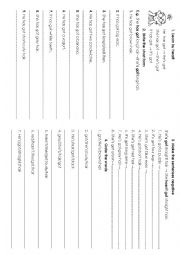 English Worksheet: unscramble