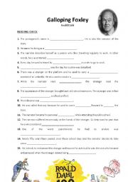 English Worksheet: Galloping Foxley by Roald Dahl