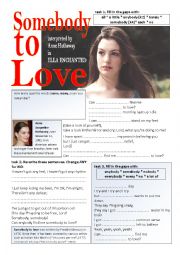 English Worksheet: Ella enchanted - Somebody to love