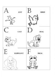 English Worksheet: Alphabet to colour