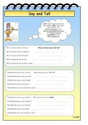 English Worksheet: Say vs. Tell