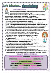 English Worksheet: Let�s talk about science and technology