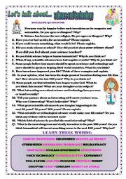 English Worksheet: Lets talk about science and technology