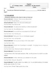 English Worksheet: AT THE AIRPORT SCENARIO