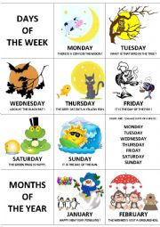 English Worksheet: Days and months flashcards
