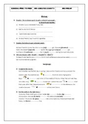 English Worksheet: remedial work 7th form/mid semester