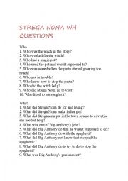 Strega Nona Comprehension questions