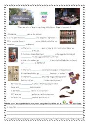 English Worksheet: Some-Any-No with potions ingredients from Harry Potter
