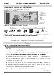 English Worksheet: Lets visit Alys school