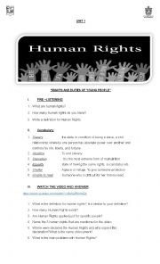 English Worksheet: Listening Human Rights